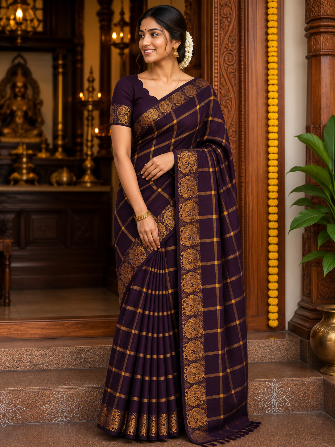 Pavithra Kattam Sungudi cotton saree with peacock border 003|premium quality| Krisa