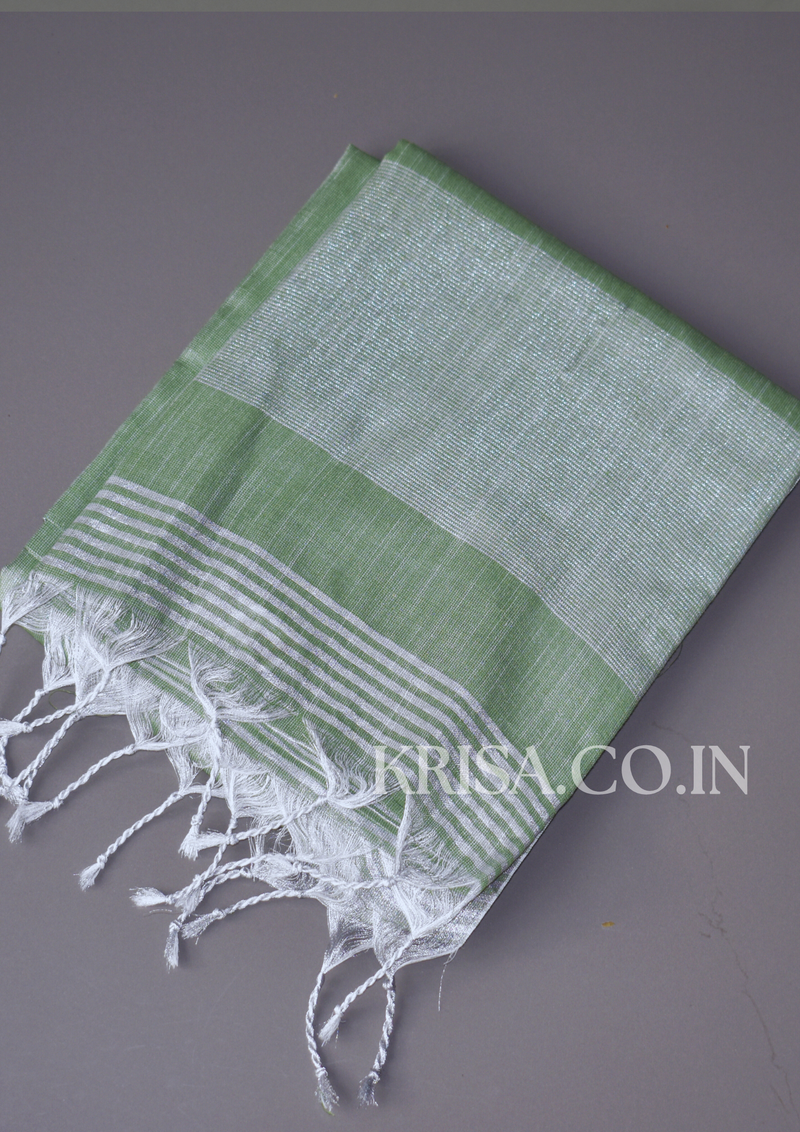 Khadi Classics with a Soft Shimmer Glow -pastel green|KRISA