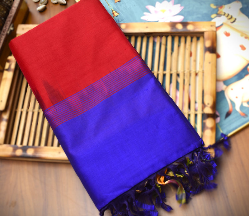 Pure silk cotton with pochampally border with contrst blouse002