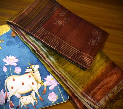 Warm Tussar Silk Sarees |Fresh Boutique Style Sarees 007|KRISA