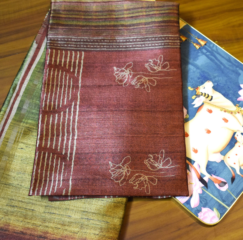 Warm Tussar Silk Sarees |Fresh Boutique Style Sarees 007|KRISA