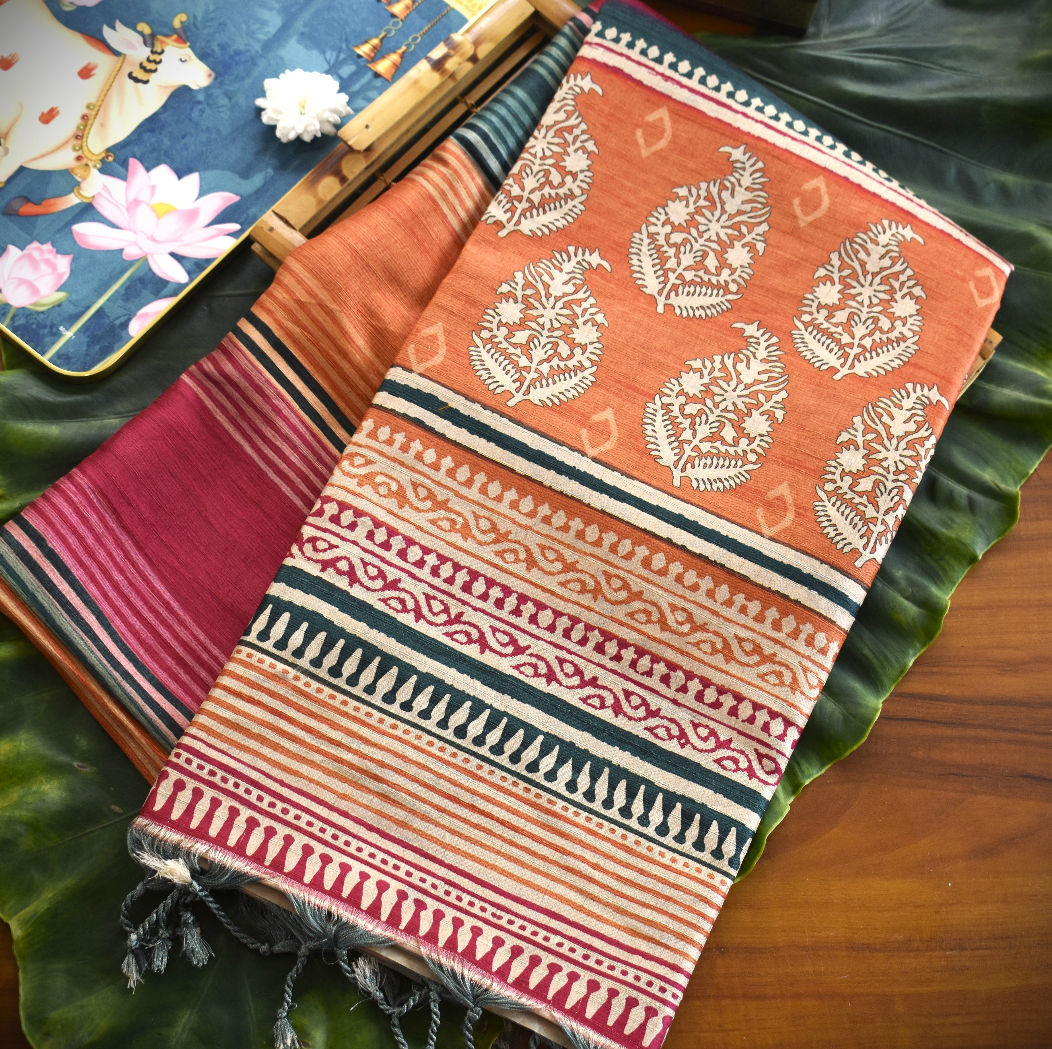 Warm Tussar Silk Sarees |Fresh Boutique Style Sarees 002|KRISA