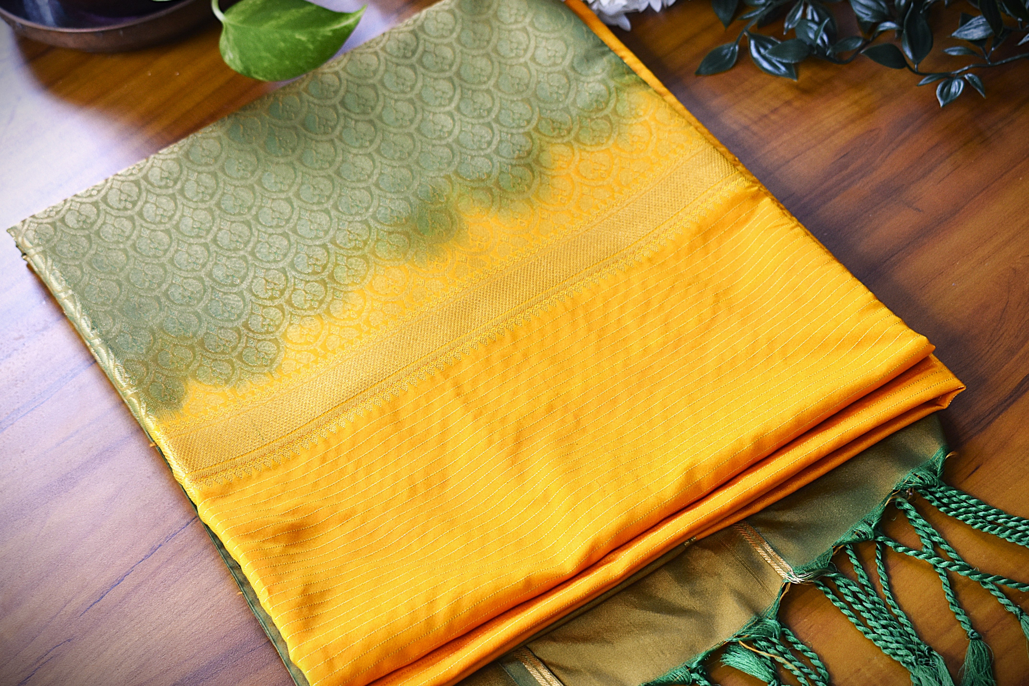 soft-silk saree-yellow