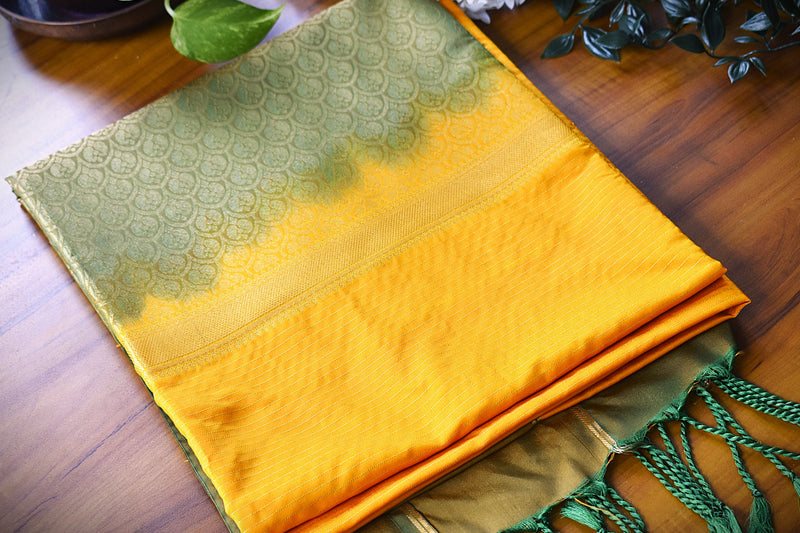 soft-silk saree-yellow