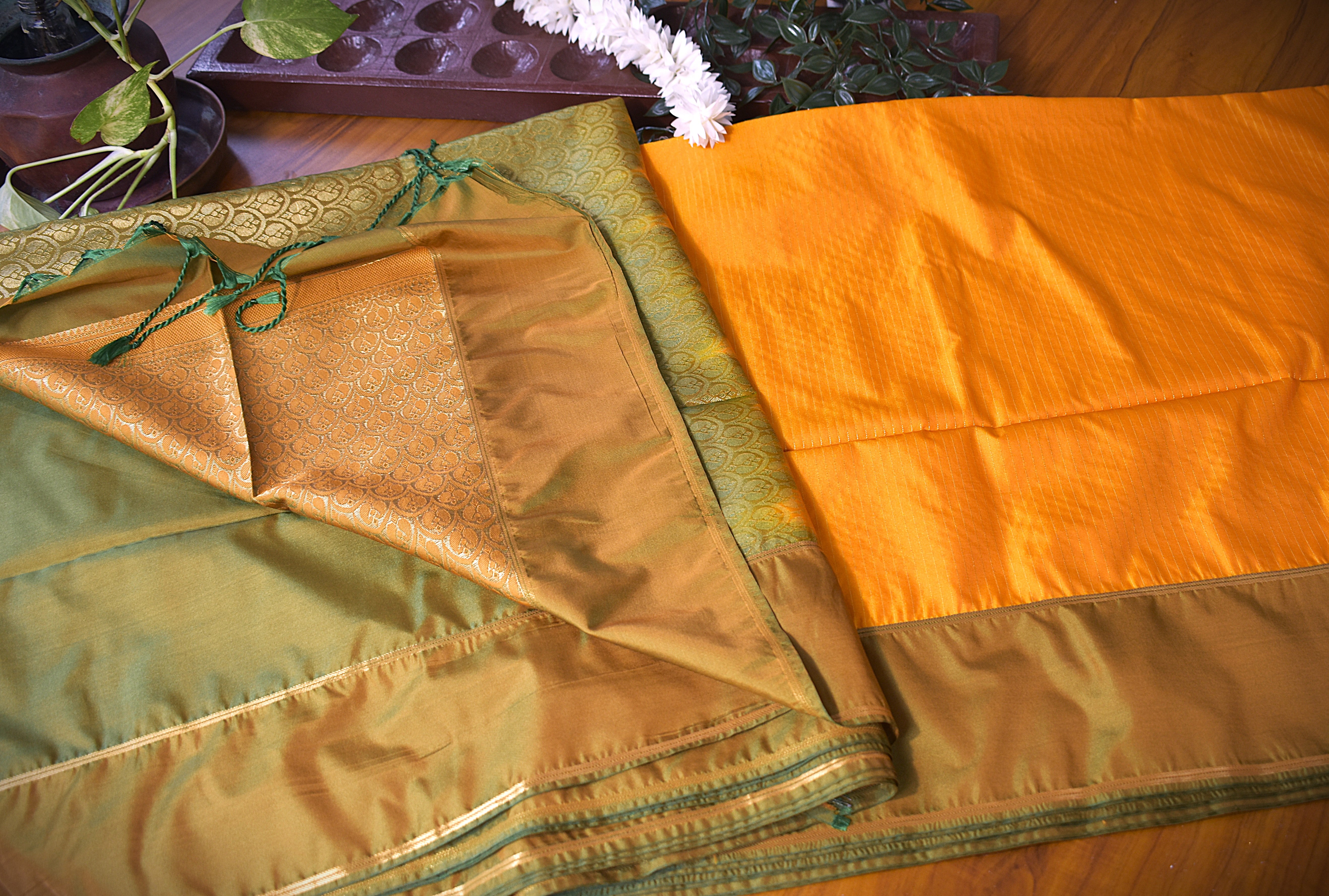 soft-silk saree-yellow