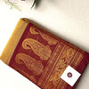 Premium Mustard Kanchi Cotton Saree with Rich Maroon Zari Border | KRISA COLLECTIONS