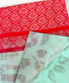 Kanchipuram Handloom Silk Saree – Sea Green with Pink Pallu & Gold Zari Border|Krisa Collections