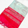 Kanchipuram Handloom Silk Saree – Sea Green with Pink Pallu & Gold Zari Border|Krisa Collections