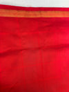 Pure Silk Cotton Kanchipuram Saree in Mustard Yellow Check with Red Border