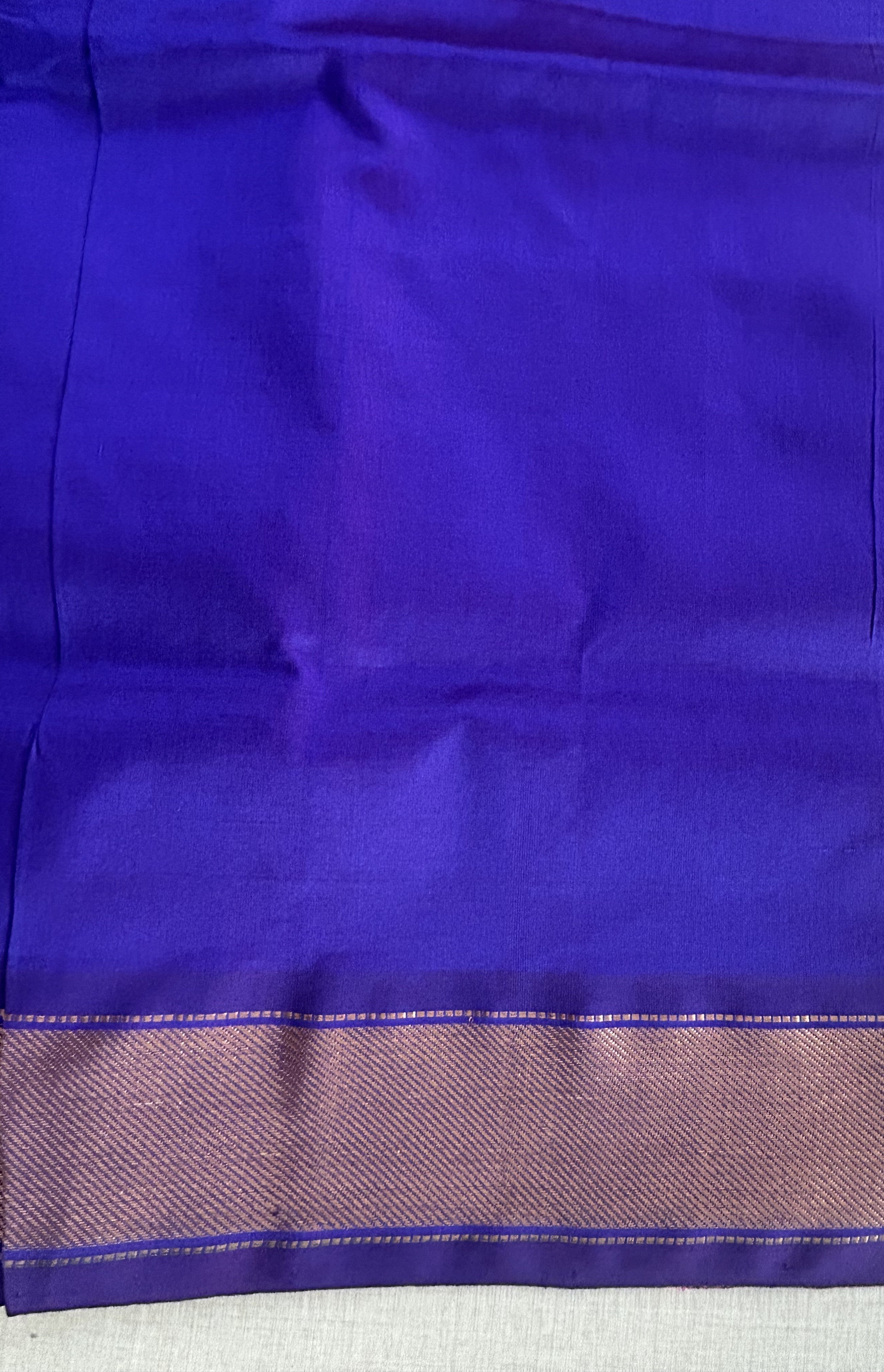 Coral Pink Kanchipuram Silk Cotton Saree with Royal Blue Contrast Pallu | Pure Handloom Kanjivaram Saree with Gold Zari Border | Traditional Wedding Saree