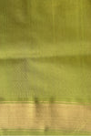 Rani Pink Kanchipuram Silk Cotton Saree with Gold Zari Border | Pure Handloom Kanjivaram Saree with Contrast Lime Green Pallu | Traditional Wedding Saree