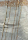 Cream Sungudi Cotton Saree with Gold Peacock Border | Kerala Kasavu Style Checked Saree with Contrast Blouse | Traditional Onam Saree