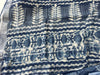 Indigo Blue Block Print Linen Saree with Spiral Motif Design |  Bagru Print Saree with Chevron Border | Silver Zari Edge Ethnic Saree