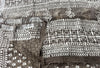 Brown Block Print Linen Saree with Tribal Motif Design |  Bagru Print Saree with Chevron Border | Everyday Ethnic Linen Saree