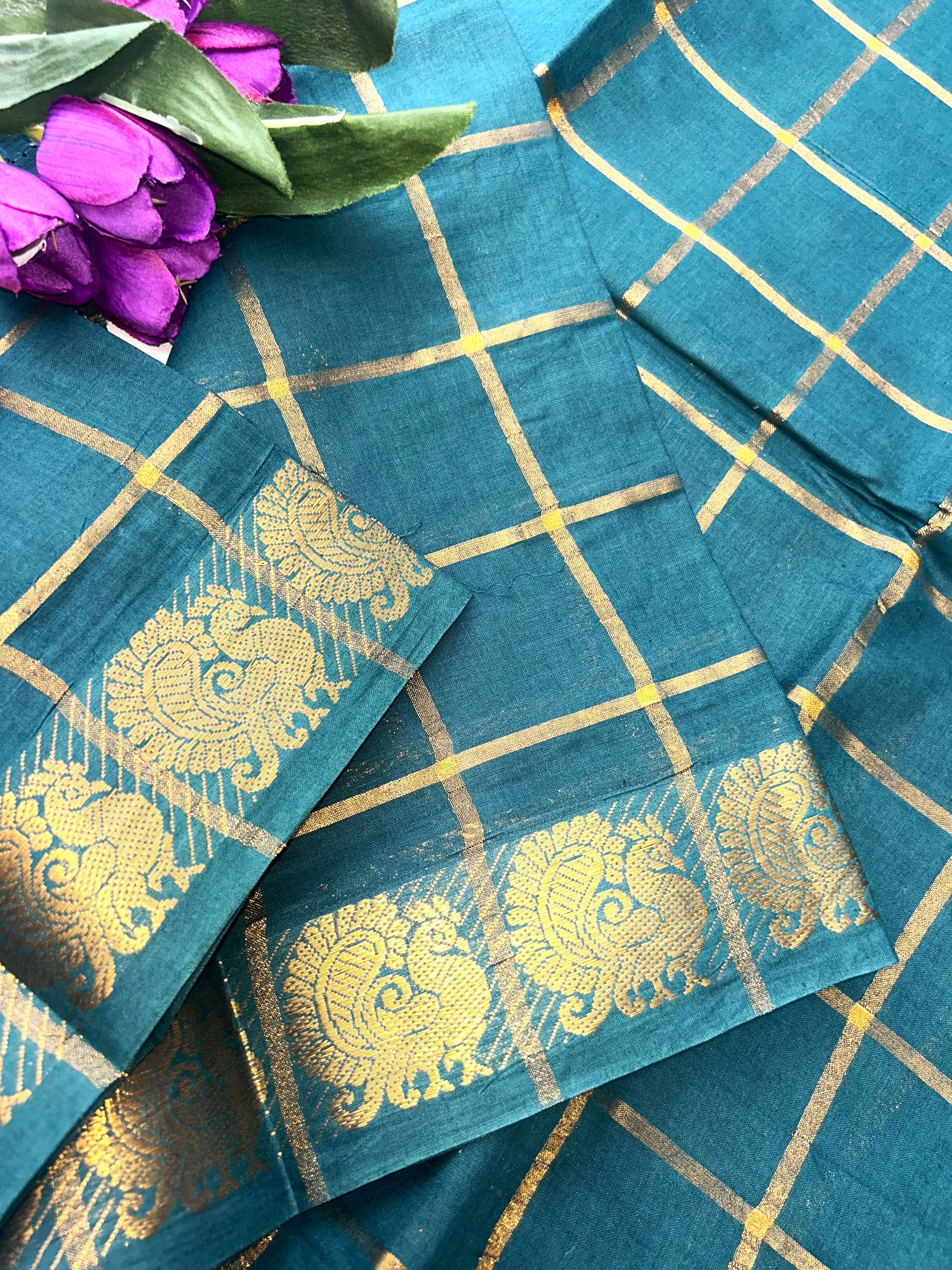 Pavithra Kattam Sungudi cotton saree with peacock border 006|premium quality| krisa