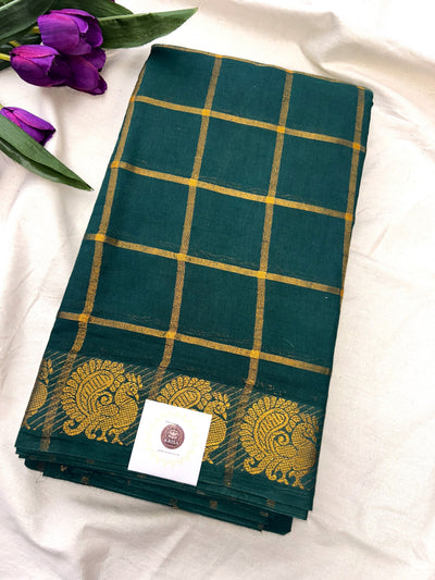 Pavithra Kattam Sungudi cotton saree with peacock border 006|premium quality| krisa