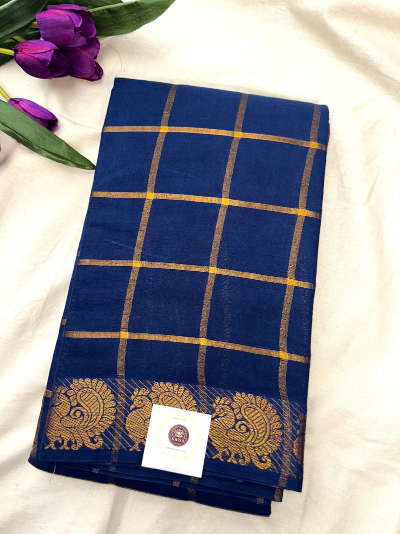 Pavithra Kattam Sungudi cotton saree with peacock border 004|premium quality| krisa