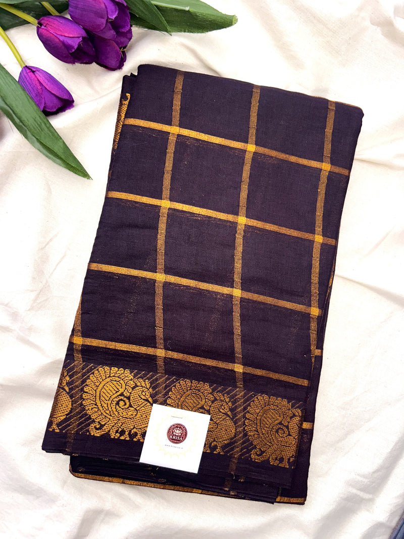 Pavithra Kattam Sungudi cotton saree with peacock border 003|premium quality| Krisa