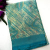 Elegant Teal Blue Shimmer Finish Georgette Saree 555|Krisa Collections  Aadi Offer!