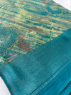 Elegant Teal Blue Shimmer Finish Georgette Saree 555|Krisa Collections  Aadi Offer!
