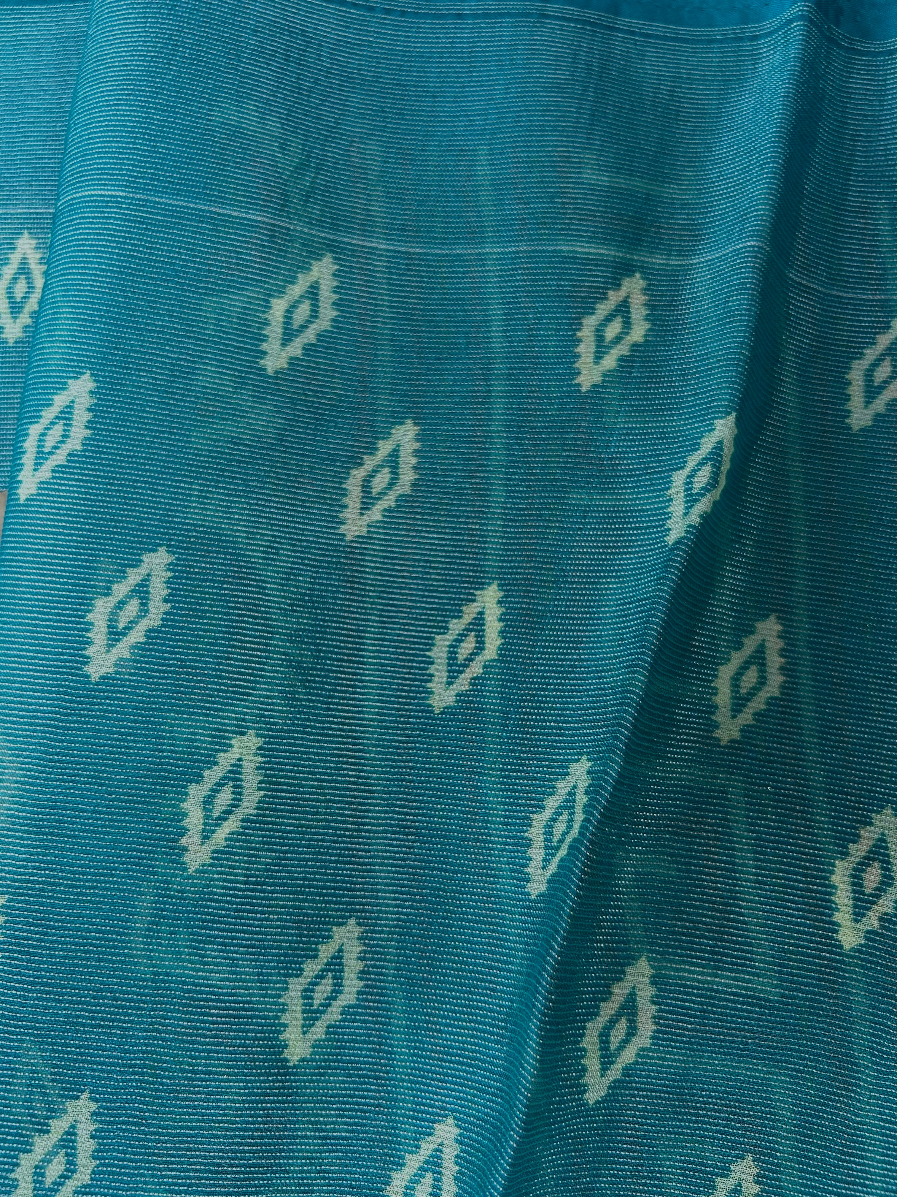 Elegant Teal Blue Shimmer Finish Georgette Saree 555|Krisa Collections  Aadi Offer!