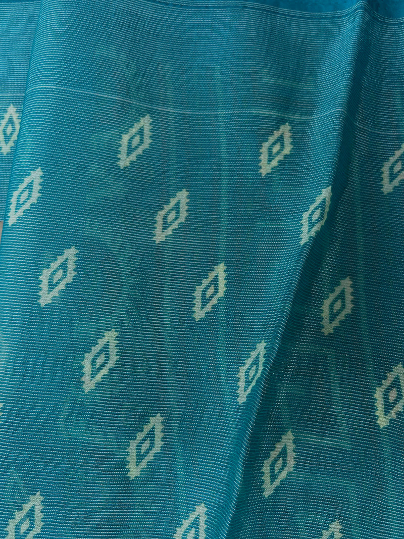 Elegant Teal Blue Shimmer Finish Georgette Saree 555|Krisa Collections  Aadi Offer!