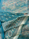 Elegant Teal Blue Shimmer Finish Georgette Saree 555|Krisa Collections  Aadi Offer!