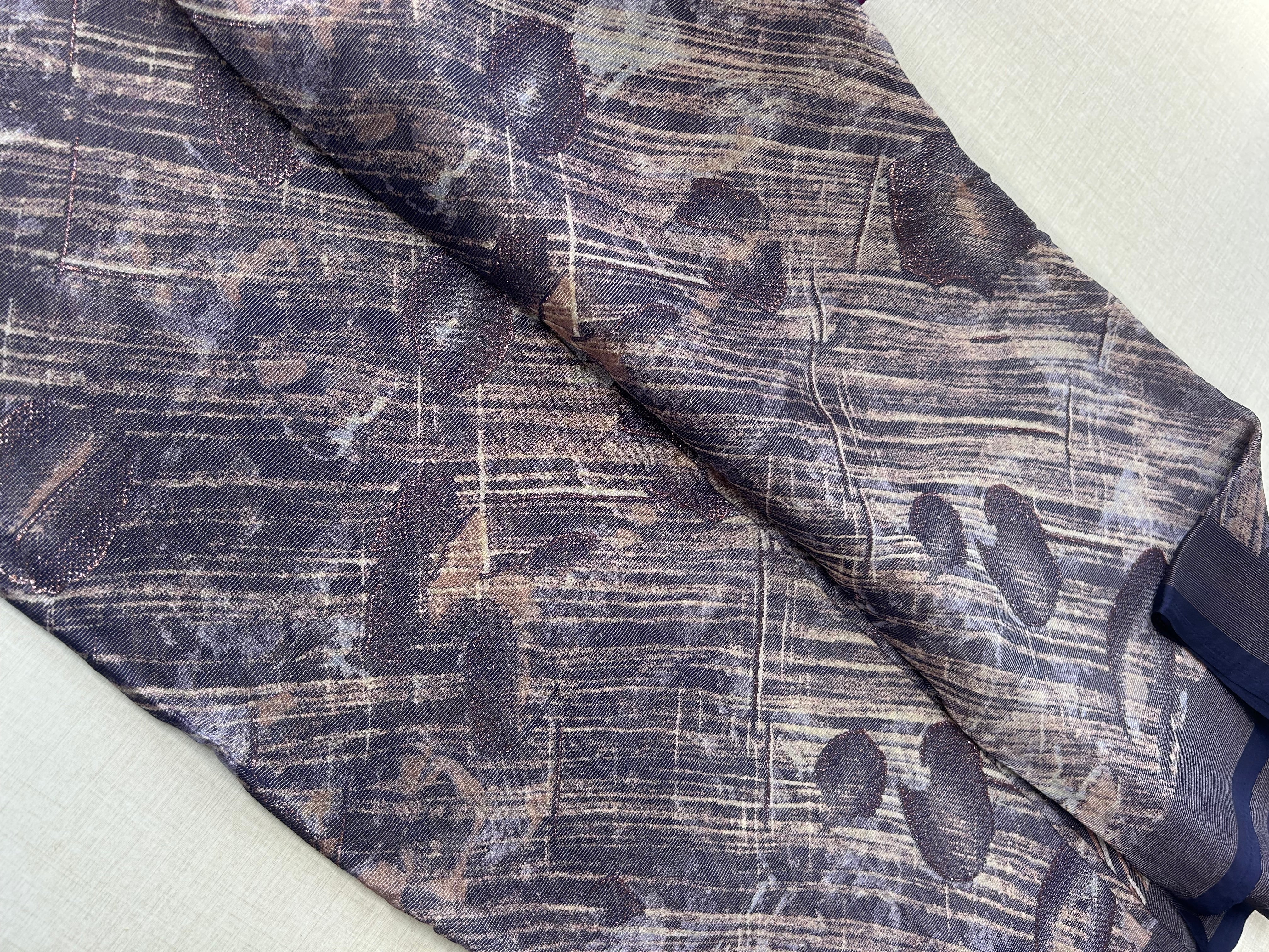 Elegant Dark Blue Shimmer Finish Georgette Saree555| KRISA COLLECTIONS Aadi Offer!