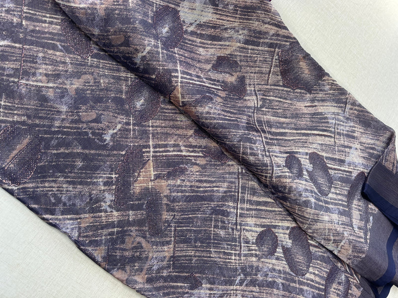 Elegant Dark Blue Shimmer Finish Georgette Saree555| KRISA COLLECTIONS Aadi Offer!