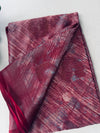 Elegant Maroon Shimmer Finish Georgette Saree555|KRISA COLLECTIONS Aadi Offer!