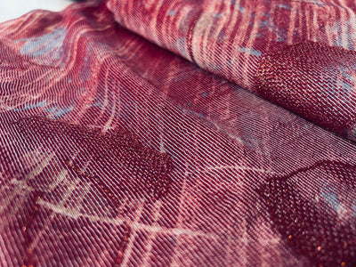 Elegant Maroon Shimmer Finish Georgette Saree555|KRISA COLLECTIONS Aadi Offer!