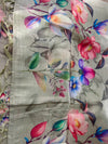 Digital print pale green linen saree with floral print blose|krisa collections Aadi Offer!