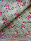 Digital print pale green linen saree with floral print blose|krisa collections Aadi Offer!