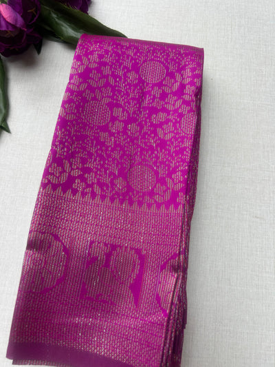 Premium Rani Pink Soft Silk Saree with Rich Zari Weaving & Running Blouse|Aadi Offer Sale| | KRISA COLLECTIONS