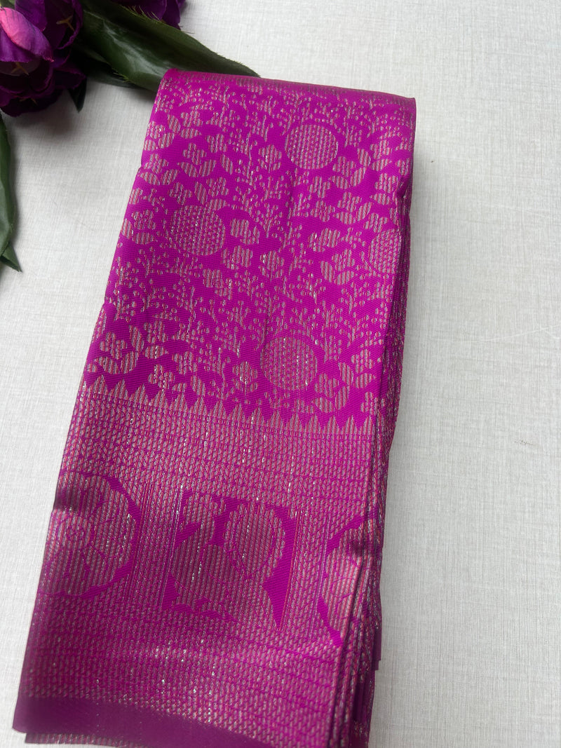 Premium Rani Pink Soft Silk Saree with Rich Zari Weaving & Running Blouse|Aadi Offer Sale| | KRISA COLLECTIONS