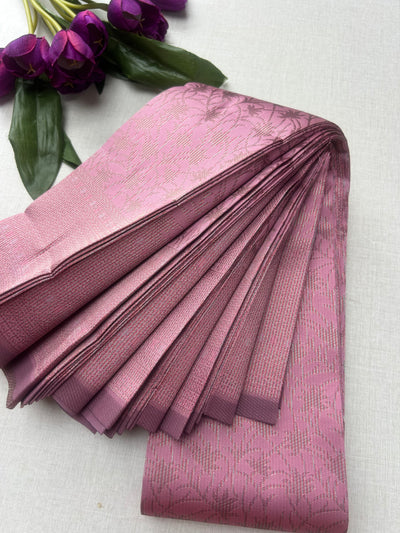 Premium Dusty Rose Pink Soft Silk Saree with Elegant Self Zari Weaving & Running Blouse|Aadi Offer Sale|| KRISA COLLECTIONS