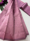 Premium Dusty Rose Pink Soft Silk Saree with Elegant Self Zari Weaving & Running Blouse|Aadi Offer Sale|| KRISA COLLECTIONS