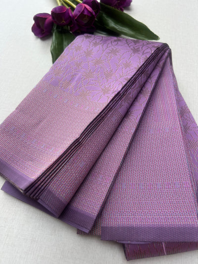 Premium Lavender Purple Soft Silk Saree with Elegant Self Zari Weaving & Running Blouse|Aadi OfferSale|| KRISA COLLECTIONS