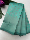 Premium Sea Green Soft Silk Saree with Elegant Self Zari Weaving & Running Blouse|Aadi Offer Sale| KRISA COLLECTIONS