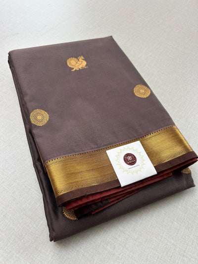 Kanchipuram Semi Silk Saree with Zari Border11 | Elegant Traditional Saree | KRISA