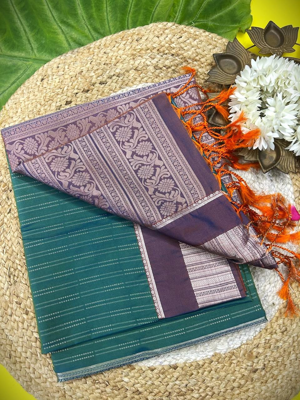 Soft silk saree-with grand work with dual shade-with blouse