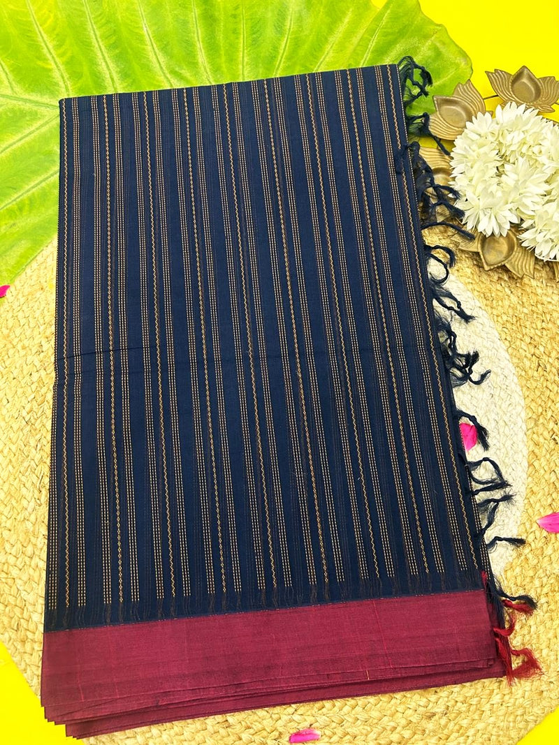 pure cotton sarees -self design with blouse 001