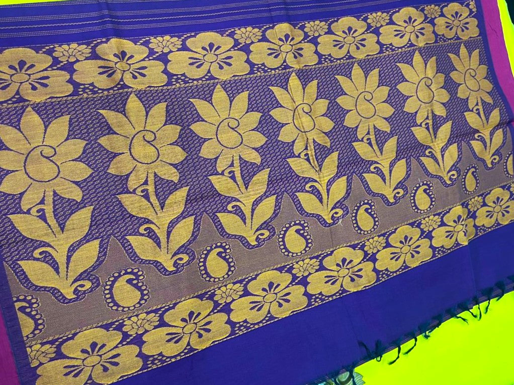 pure cotton sarees -self design with blouse 002