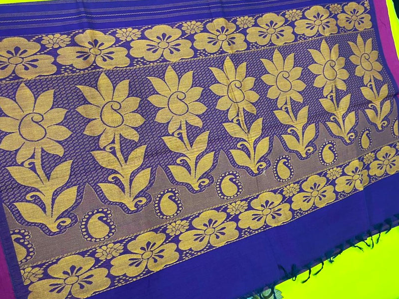 pure cotton sarees -self design with blouse 002