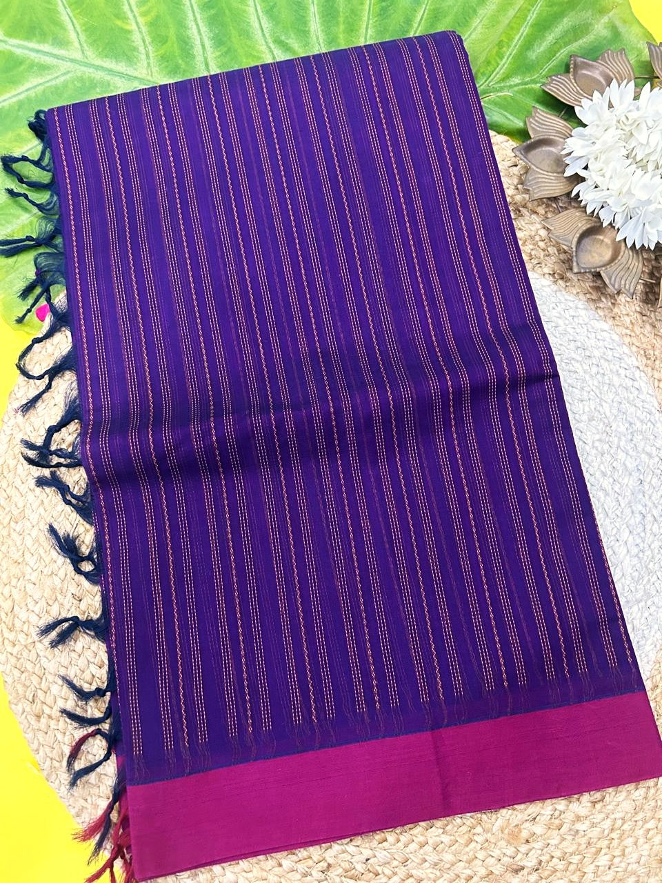 pure cotton sarees -self design with blouse 002