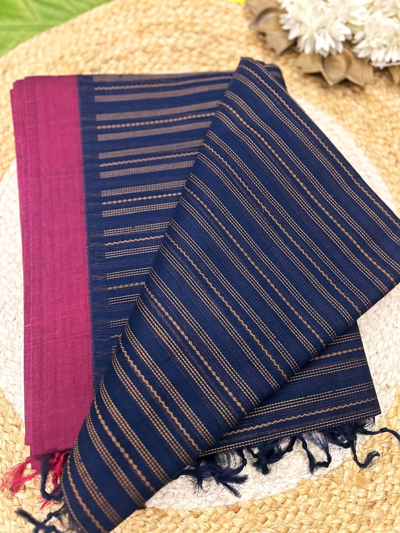 pure cotton sarees -self design with blouse 003