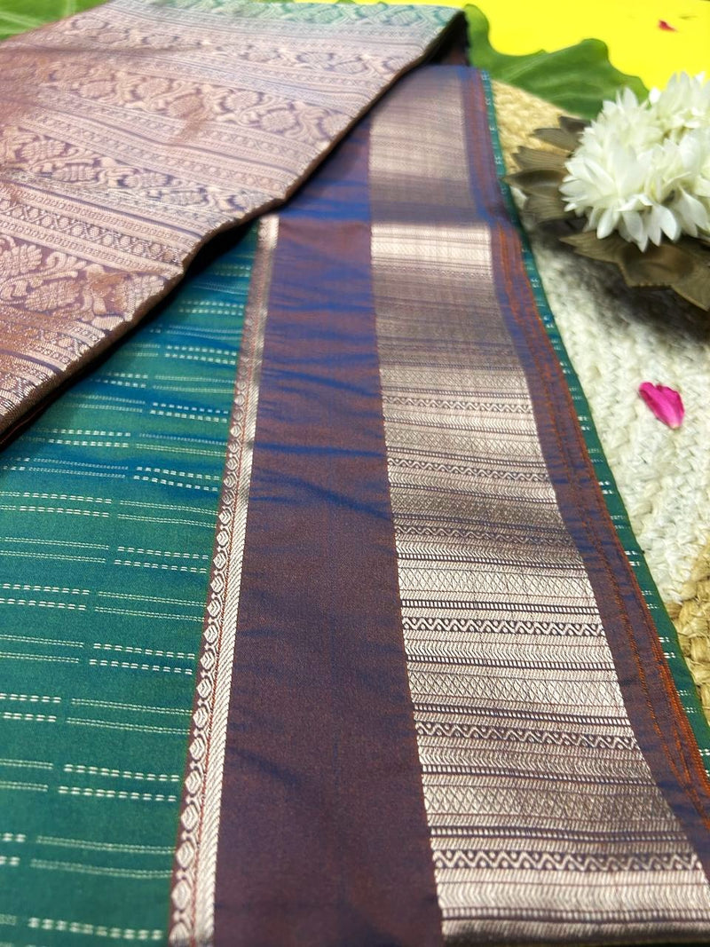 Soft silk saree-with grand work with dual shade-with blouse
