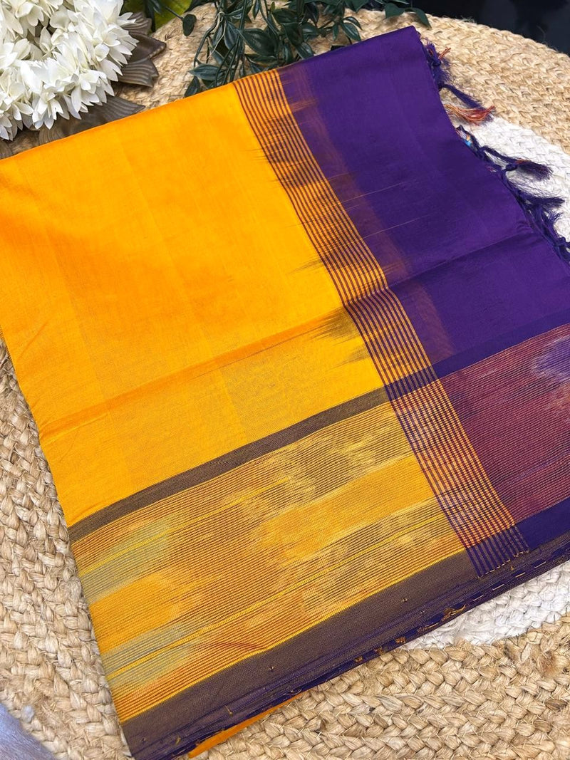 Pure silk cotton with pochampally border with contrst blouse001