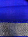 Pure silk cotton with contrast blue blouse  002