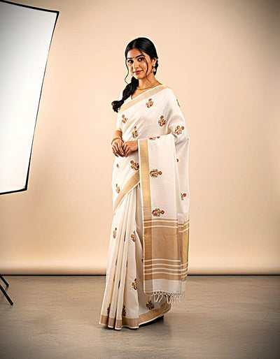 Premium Raw silk saree -light pastel green shade with zari lines all over the body